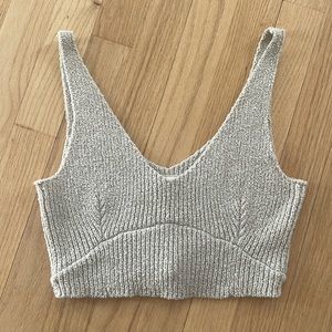 Zulu and Zephyr cotton blend knit crop top